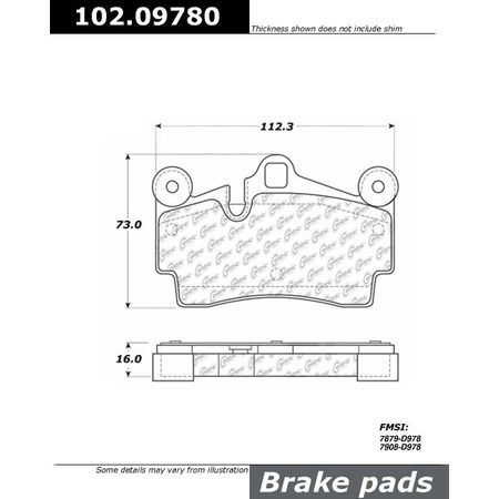 CENTRIC PARTS CTEK Brake Pads, 102.09780 102.09780